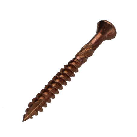 1 x Tornillo terraza TEKOR cabeza fresada abombada TORX T25 5X50 cut punta antihendidura tipo 17 Inoxidable A4 marrón