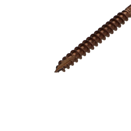 1 x Tornillo terraza TEKOR cabeza fresada abombada TORX T25 5X50 cut punta antihendidura tipo 17 Inoxidable A4 marrón