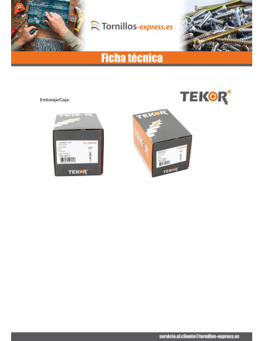 1 x Tornillo terraza TEKOR doble roscado cabeza...