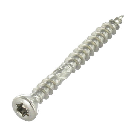 1 x Tornillo terraza TEKOR doble roscado cabeza fresada/testa svasat TORX T25 5X60 Inoxidable A2