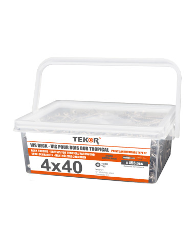 1 x Balde de 455 Tornillo terraza TEKOR 4X40...