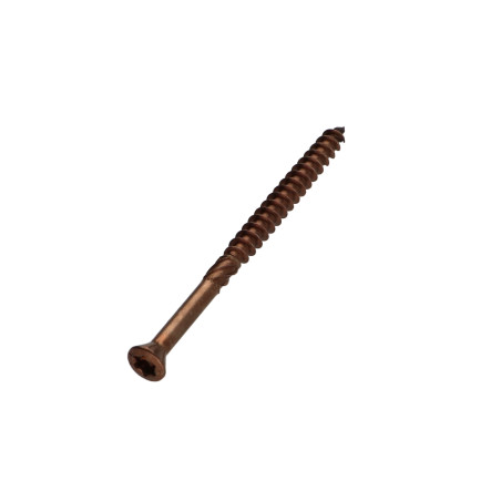 1 x Tornillo terraza TEKOR cabeza fresada abombada TORX T25 5X60 cut punta antihendidura tipo 17 Inoxidable A4 marrón