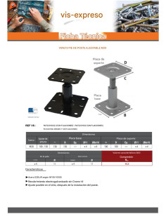 Base del palo ajuste con FIJACIONES 130x130 2