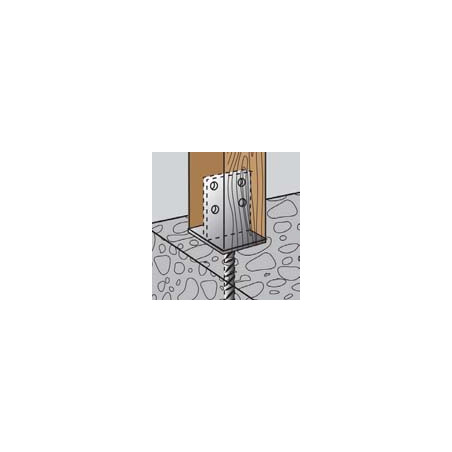 1 x Base del palo forma cabeza 70X110X8 fuerte resistencia a la corrosión Acero galvanizado en caliente