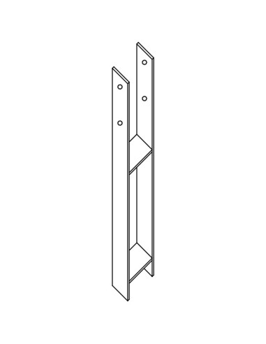 1 x Base del palo forma H 91X600X60X6 fuerte...