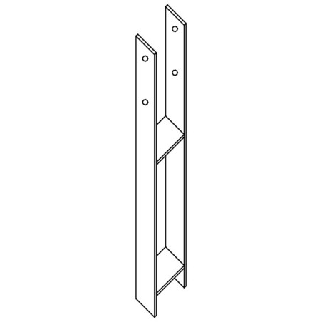 1 x Base del palo forma H 91X600X60X6 fuerte resistencia a la corrosión Acero galvanizado en caliente