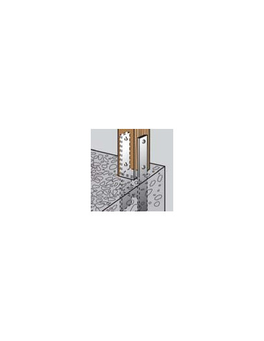 1 x Base del palo forma H 91X600X60X6 fuerte...