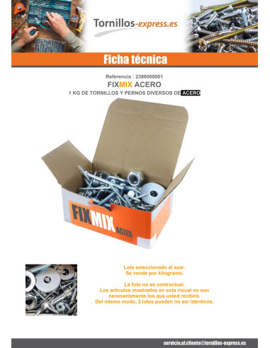 1 x KG de TORNILLOS MISCELÁNEAS en Acero bruto...
