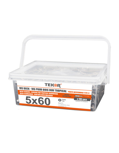 1 x Balde de 195 Tornillo terraza TEKOR 5X60...