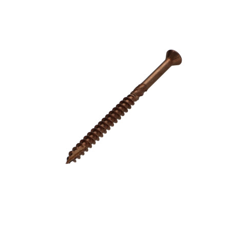1 x Tornillo terraza TEKOR cabeza fresada abombada TORX T25 5X80 cut punta antihendidura tipo 17 Inoxidable A4 marrón