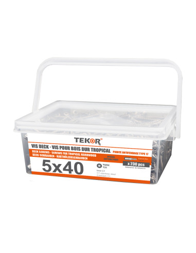 1 x Balde de 230 Tornillo terraza TEKOR 5X40...