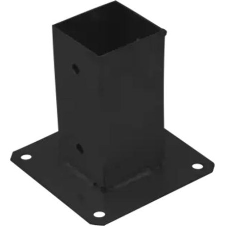 1 x Base del palo con atornillar con pernos 70x70 Negro