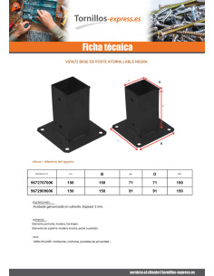 Base del palo con atornillar con pernos 70x70 Negro 2