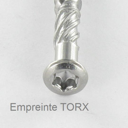 1 x Tornillo terraza TEKOR cabeza fresada abombada TORX T15 4X40 cut punta antihendidura tipo 17 Inoxidable A4