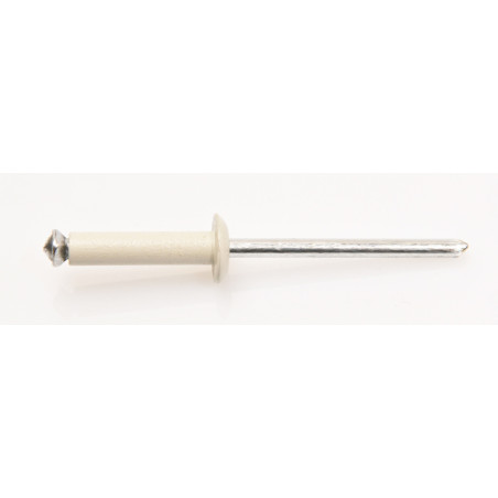 1 x Remache flor GOSTAR Aluminio Vástago acero cabeza ancha 4X16 RAL9002 blanco grisáceo