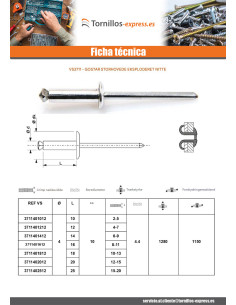 Remache flor GOSTAR Aluminio Vástago acero cabeza ancha... 2