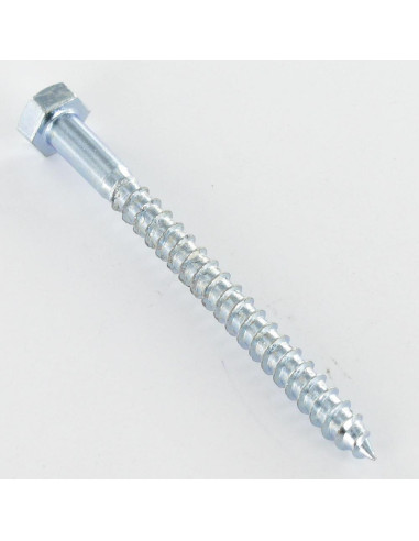 1 x Tirafondo 8X220 Acero cincado blanco