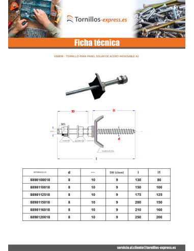 1 x Tornillo Grapa para montaje para panel...