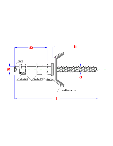 1 x Tornillo Grapa para montaje para panel...