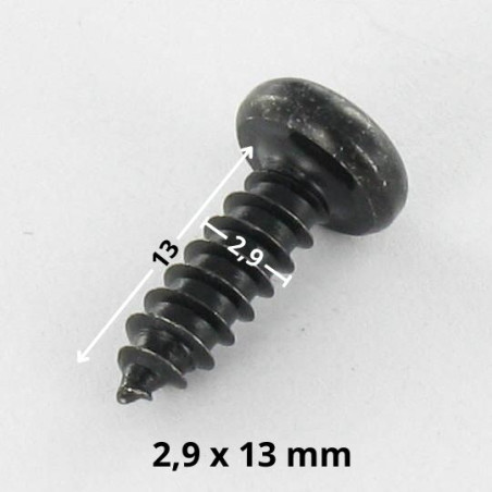 1 x Tornillo chapa cabeza cilíndrica TORX T10 2.9X13 Acero cincado negro