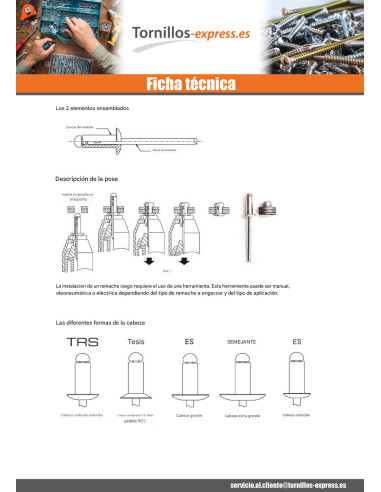 1 x Remache ciego GOLIGHT ALU/ALU Cabeza...