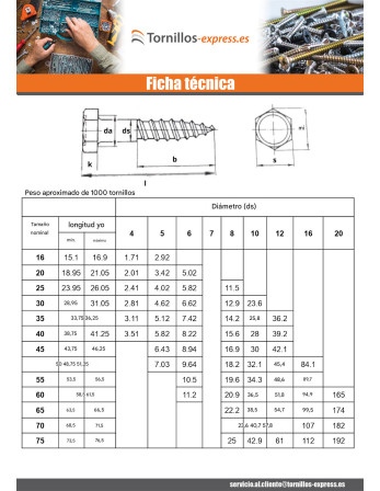 1 x Tirafondo 16X80 Acero cincado blanco