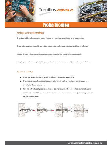 1 x Taco para clavar Nylon reborde Fischer con...