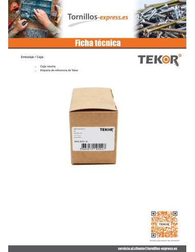1 x Tornillos para madera TEKOR Inoxidable A2...