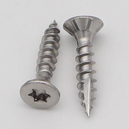 1 x Tornillos para madera TEKOR Inoxidable A2 cabeza fresada/testa svasat dentado TORX T25 5X20 roscado total cut punta