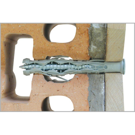 1 x Taco para clavar larga Nylon 8X120 + Tornillo cabeza fresada/testa svasat Acero cincado blanco