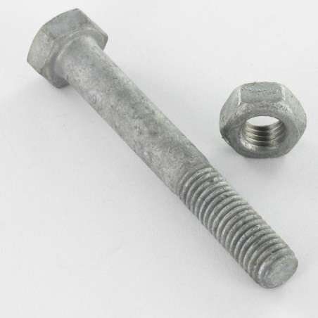 1 x Perno (vendido con tuerca) cabeza hexagonal M8X90 Clase 8.8 fuerte resistencia a la corrosión Acero galvanizado en