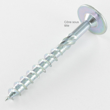 1 x Tornillo madera aglomerado cabeza disco TORX T40 10X100 Acero cincado blanco