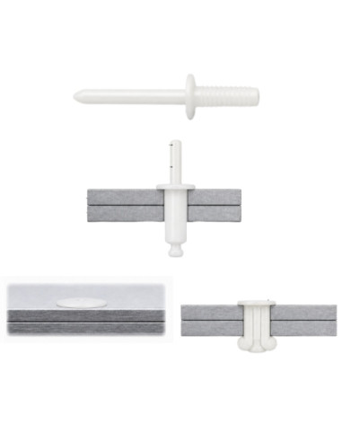 1 x Remache ciego cabeza plano Nylon poliamida...