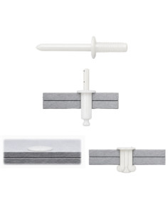 Remache ciego cabeza plano Nylon poliamida 6.6 5X8 2