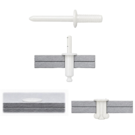 1 x Remache ciego cabeza plano Nylon poliamida 6.6 5X8