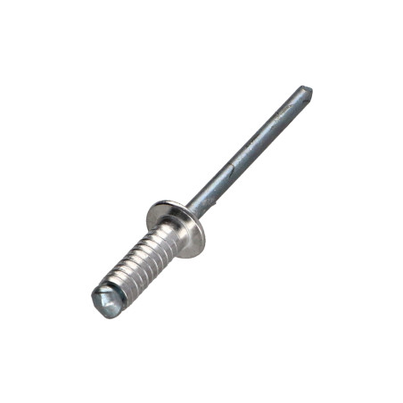 1 x Remache Ranura Aluminio Vástago acero 4X12 cabeza plana