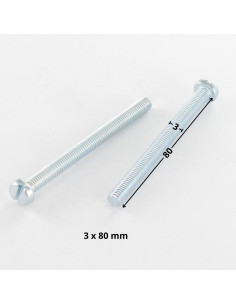 Tornillo metales cabeza cilíndrica ranura M3X80 roscado... 2
