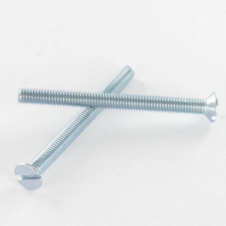 1 x Tornillo metales cabeza fresada/testa svasat ranura M5X16 Acero cincado blanco