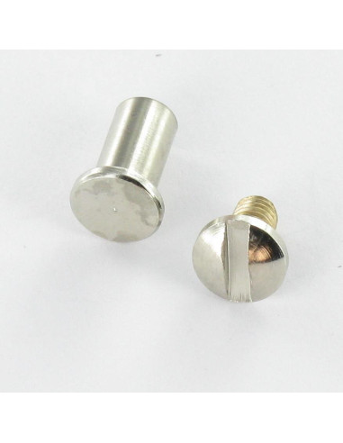 1 x Tornillos encuadernador M4 Latón niquelado...