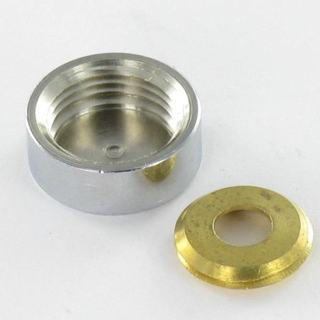 1 x Roseta cilíndrica o embellecedor tornillo (1 roseta y 1 arandela de tornillo) Latón cromo diámetro 15 para