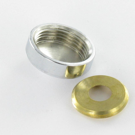 1 x Roseta cónica o embellecedor tornillo (1 roseta y 1 arandela de tornillo) Latón cromo diámetro 20 para Tornillo M6