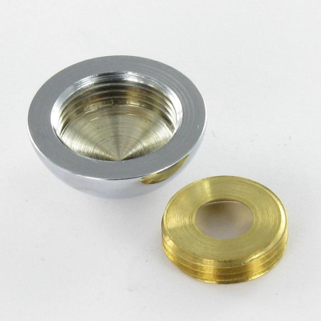 1 x Roseta redonda o embellecedor tornillo (1 roseta y 1 arandela de tornillo) Latón cromo diámetro 20