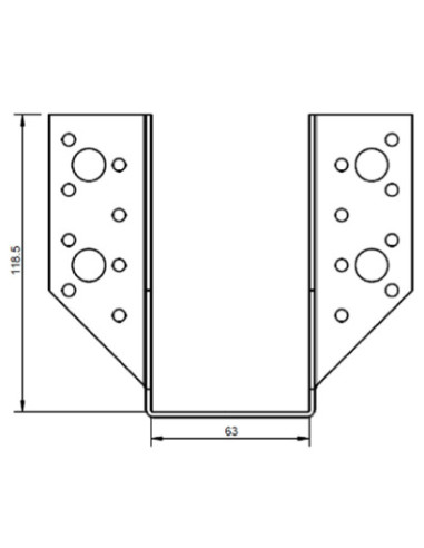 1 x Colgador de vigueta en forma de U con...