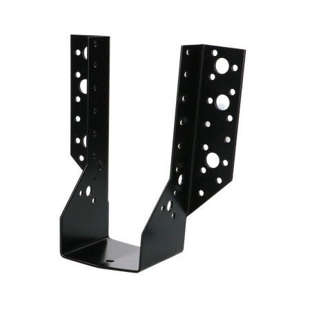 1 x Colgador de vigueta en forma de U con Aletas exterior 75X182 Acero cincado negro