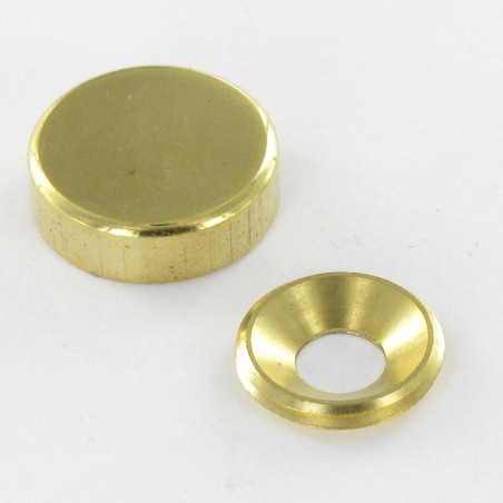 1 x Roseta cilíndrica o embellecedor tornillo (1 roseta y 1 arandela de tornillo) Latón diámetro 15 para Tornillos M5