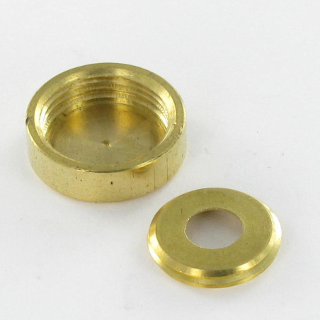 1 x Roseta cilíndrica o embellecedor tornillo (1 roseta y 1 arandela de tornillo) Latón diámetro 15 para Tornillos M5