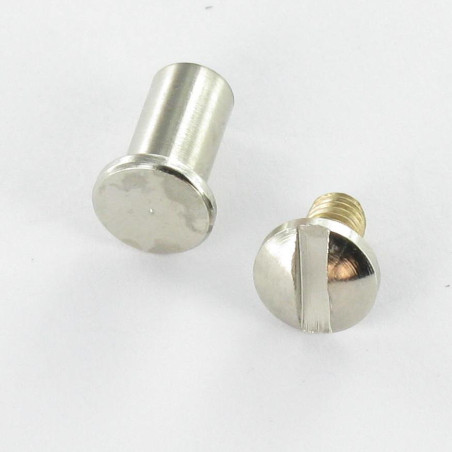 1 x Tornillos encuadernador M4 Latón niquelado para Apretando 15 con 20