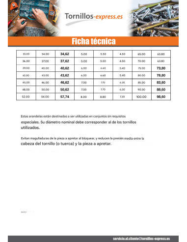 1 x Arandela plano M6X14X1.2 METRO Latón