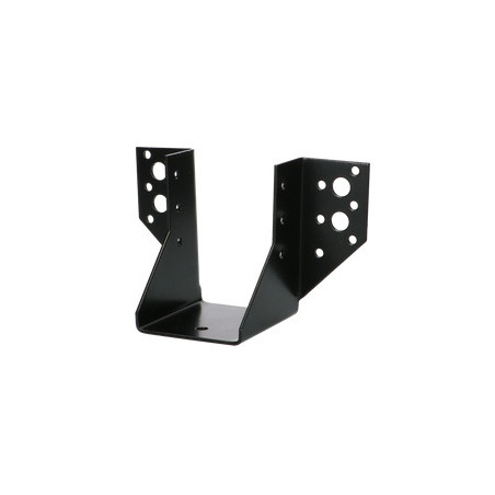 1 x Colgador de vigueta en forma de U con Aletas exterior 63X98 Acero cincado negro