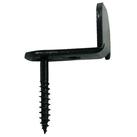 1 x Placa de cierre angular con tornillo para persiana espagnolette 25 mm Negro